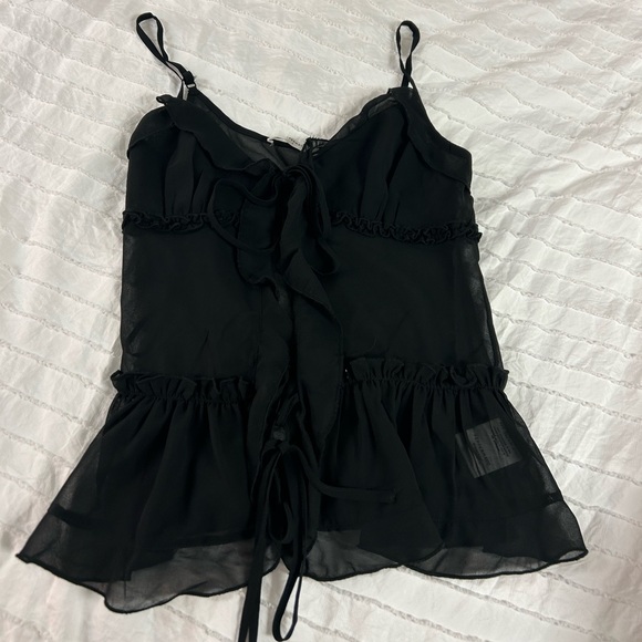 Peppermayo Exclusive - Got It Bad Frill Cami Top - Black - Picture 2 of 3